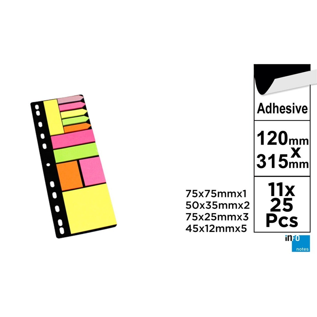 Notas adhesivas cuadrados 12u globalnotes