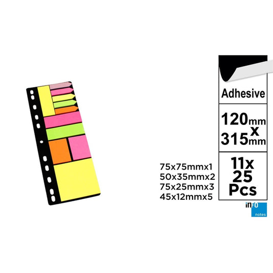 Notas adhesivas cuadrados 12u globalnotes