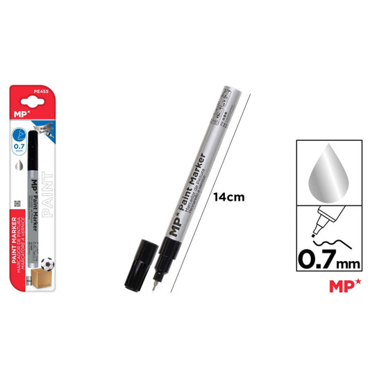 Marcador de pintura fino plata