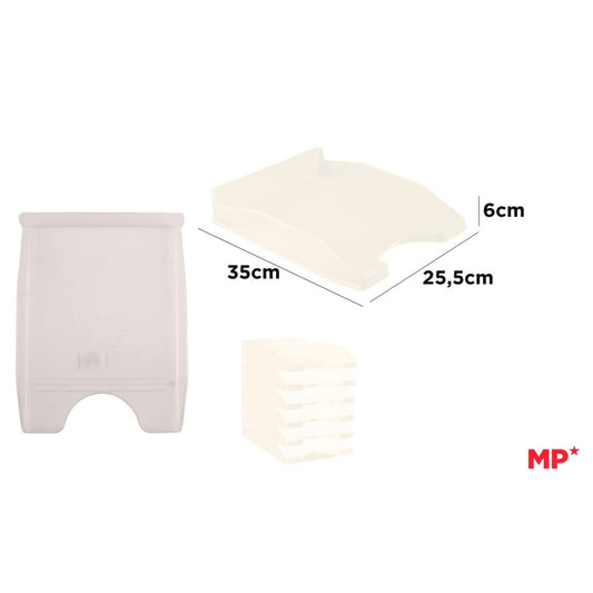 Bandeja oficina gris transparente