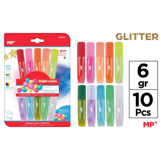 Pegamento con purpurina claro