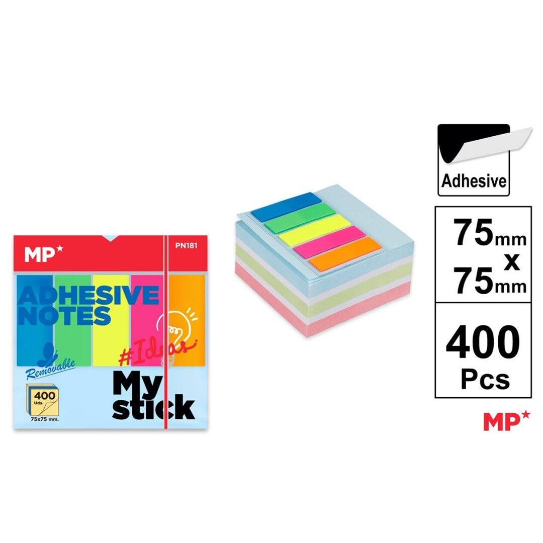 Notas adhesivas 75x75mm 400h