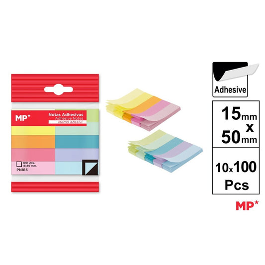 Notas adhesivas 15x50mm 10x100h