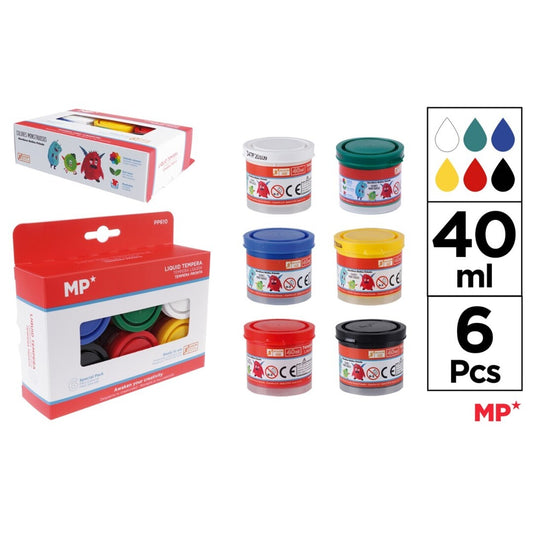 Estuche de 6 colores tempera 40ml