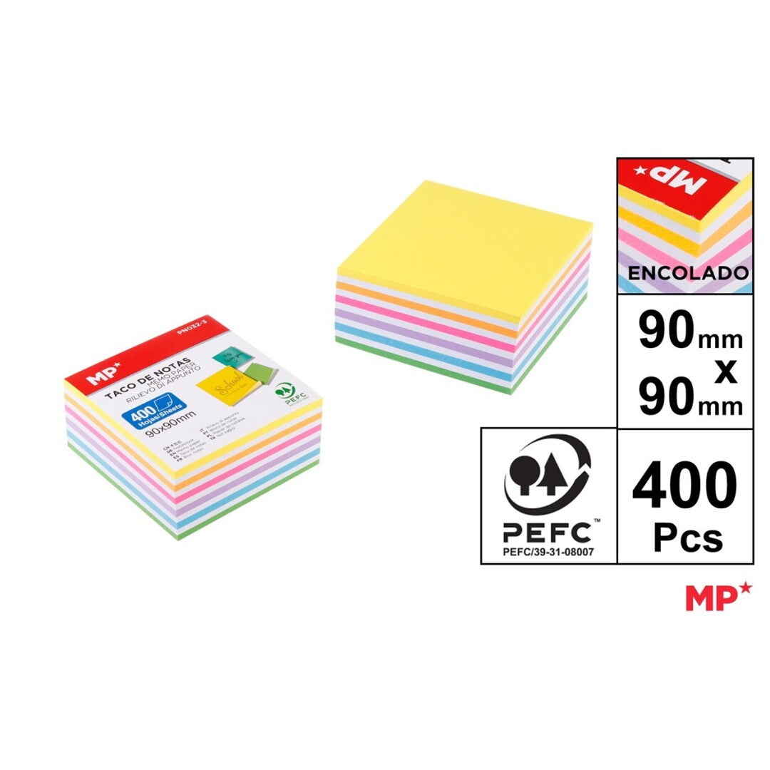 Taco de notas 400hojas 7color surtido