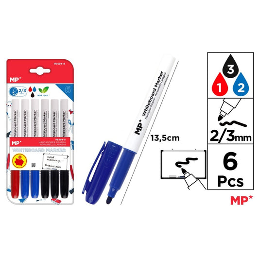 Marcador de pizarra 6u colores variados