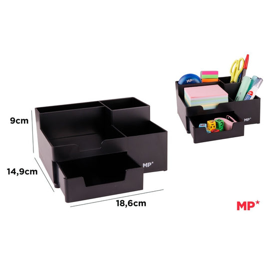 Organizador de escritorio negro