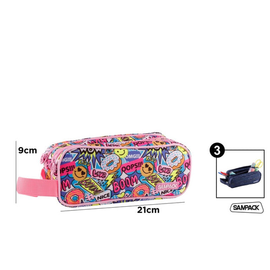 Estuche plumier triple cremallera