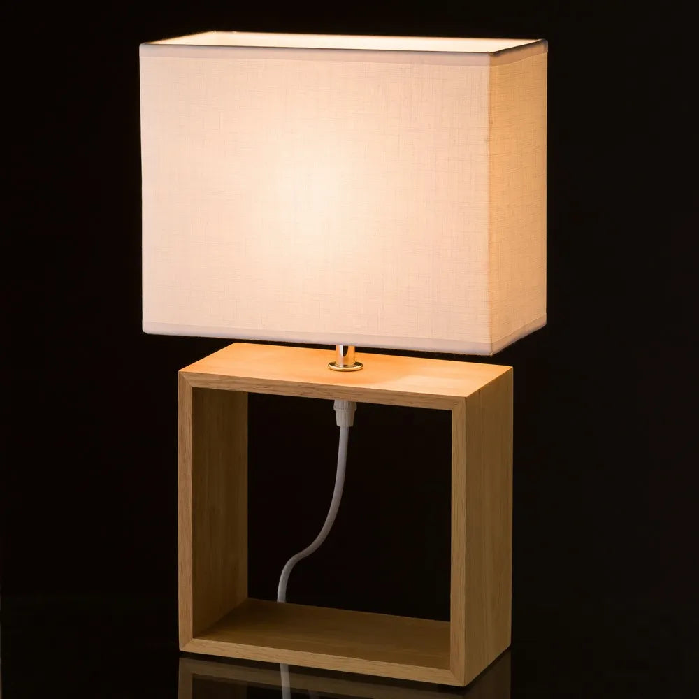 Lámpara madera natural 24 X 12 X 41 CM