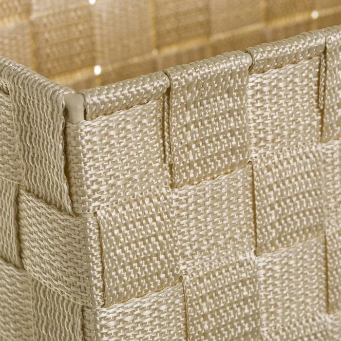 Organizador colgante 2 cestas pp beige 25 x 15 x 48 cm