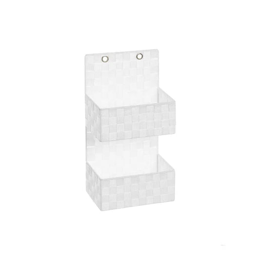 Organizador colgante 2 cestas pp blanco 25 x 15 x 48 cm