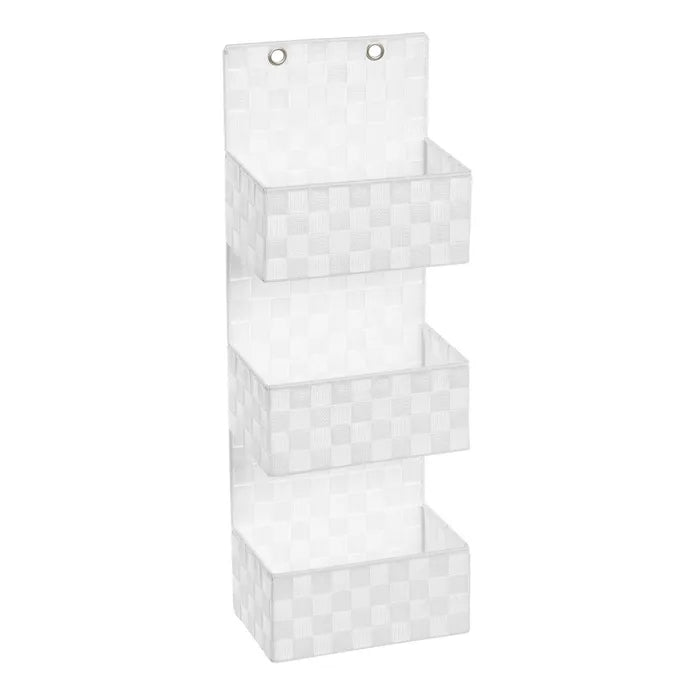 Organizador colgante 3 cestas pp blanco 25 x 15 x 72 cm