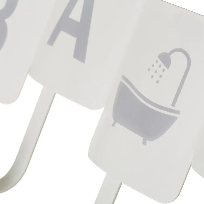 Percha puerta 4 ganchos metal blanco 35,50 x 11 x 27,50 cm