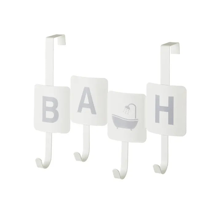 Percha puerta 4 ganchos metal blanco 35,50 x 11 x 27,50 cm
