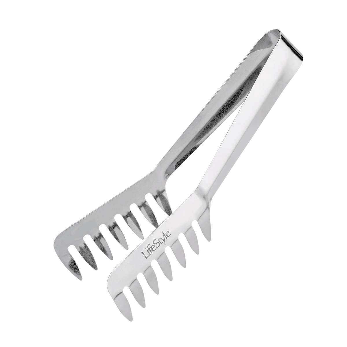 Pinza para servir espaguetis, inox.