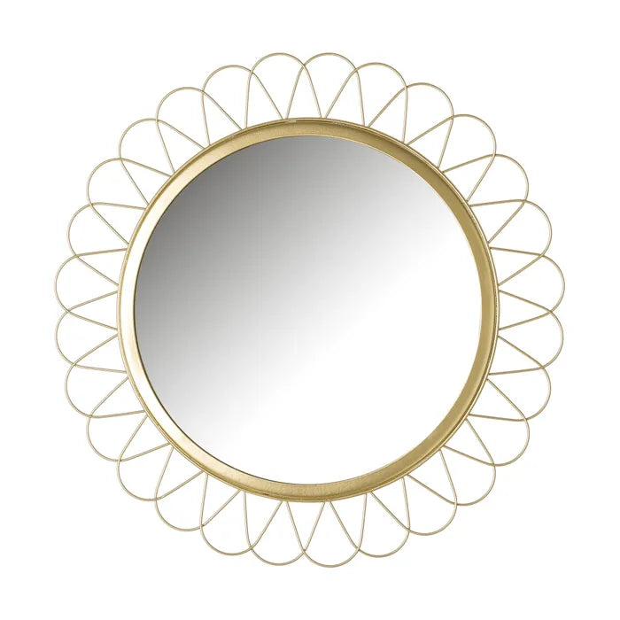 Espejo metal oro 40 x 40 x 0,90 cm