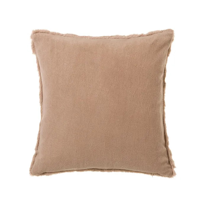 Cojín softly poliéster-acrílico taupe 45 x 45 cm