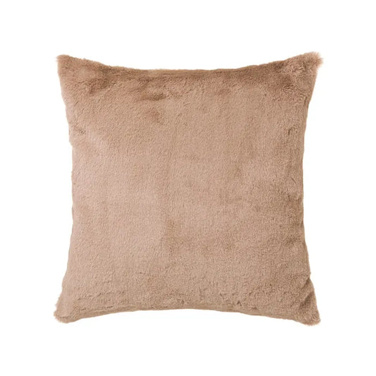 Cojín softly poliéster-acrílico taupe 45 x 45 cm