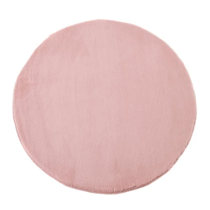 Alfombra softly poliester rosa palo 80 x 80 cm