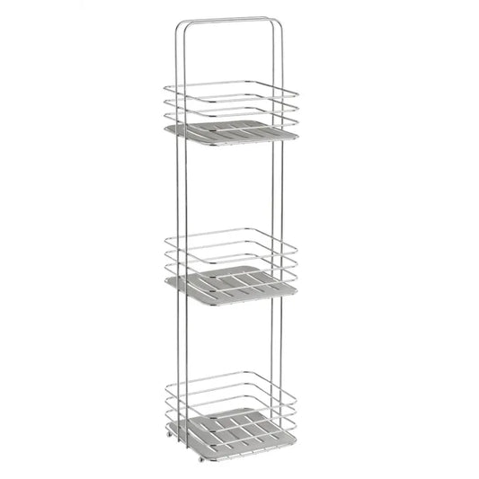 Estantería 3 baldas metal-pp gris 20 x 20 x 83 cm