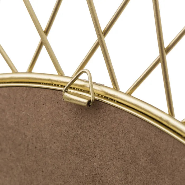 Espejo pared metal dorado 57 x 57 x 0,50 cm