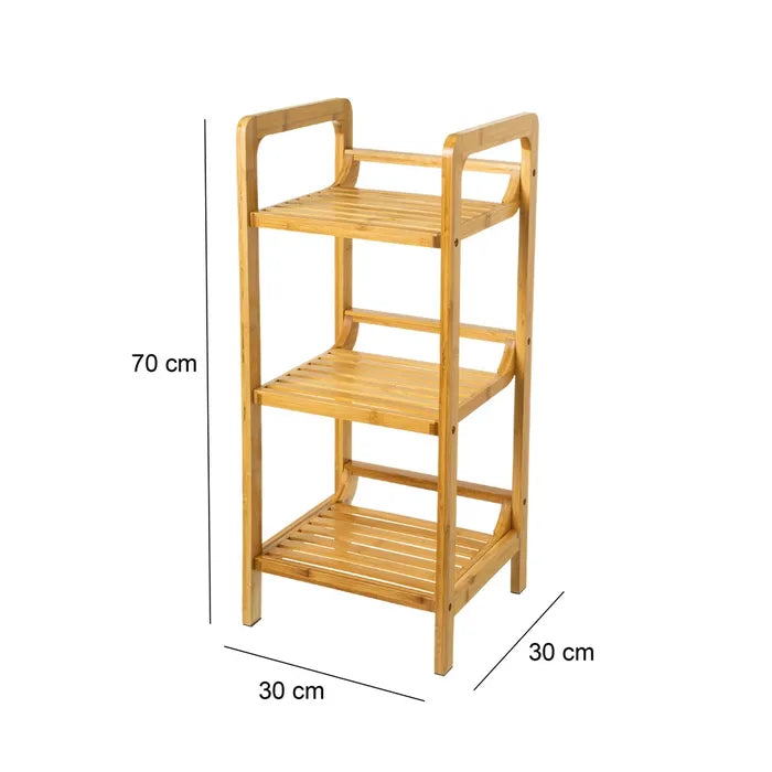 Estantería 3 baldas bambú 30 x 30 x 70 cm