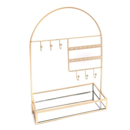 Soporte bisuteria base espejo oro