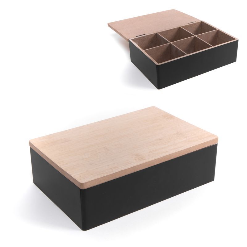 Caja 6 dptos. Efecto bambu negro