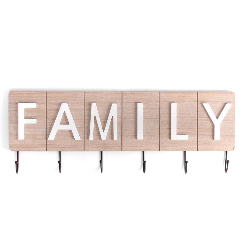 Perchero pared 5 colgadores family