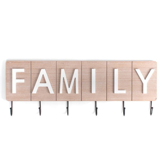 Perchero pared 5 colgadores family