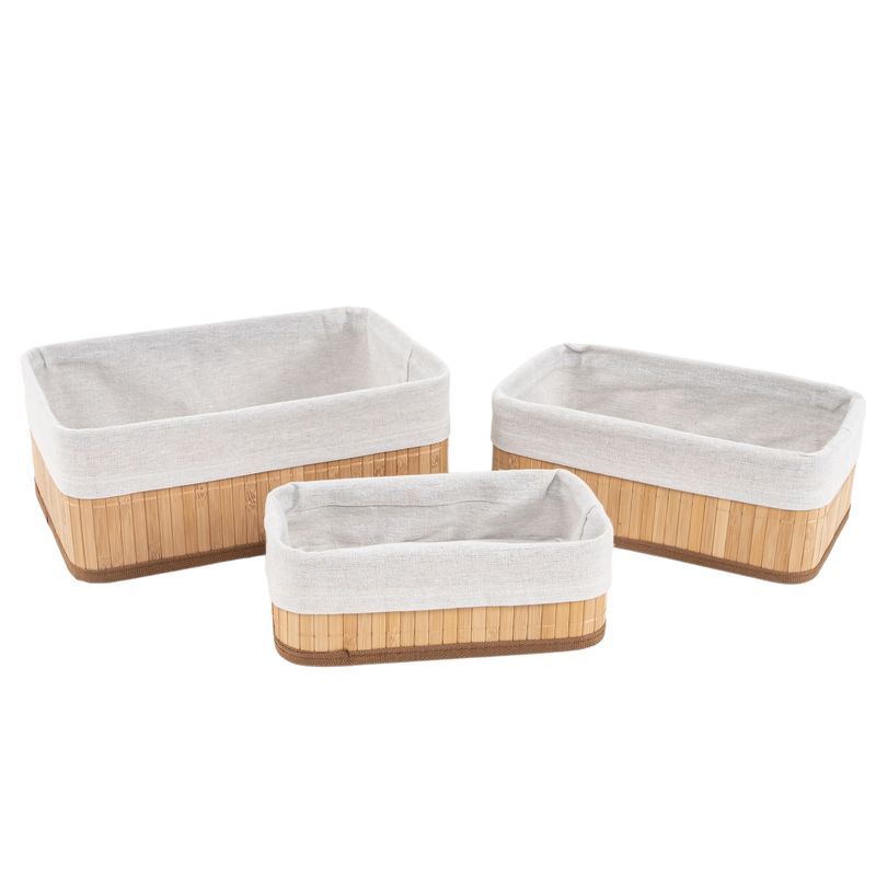 Juego de 3 cestas bambu natural
