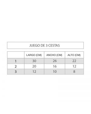 Juego de 3 cestas bambu blanco