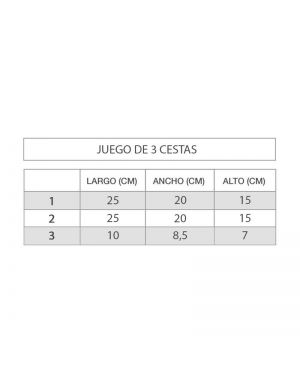 Juego de 3 cestas redondas bambu blanco