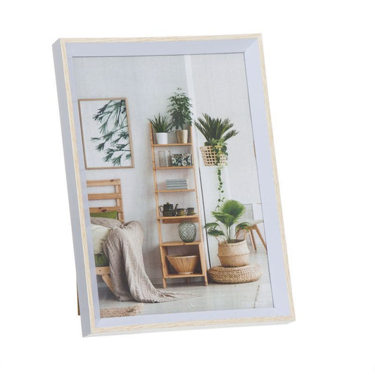 Portafotos 13x18 blanco / natural