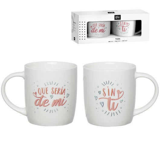 Juego de 2 mugs 350ml que seria de mi sin ti
