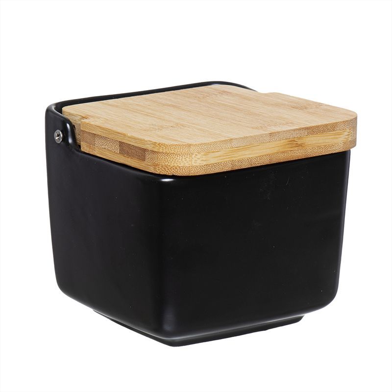Salero tapa bambu negro
