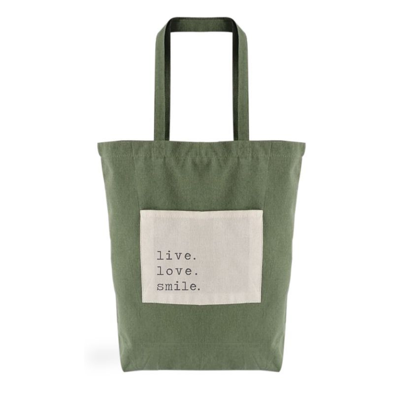 Bolsa algodon bolsillo verde