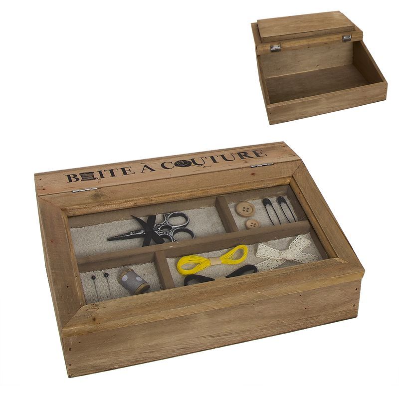 Caja costurero madera