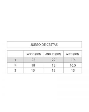 Juego de 3 cestas algodon gris