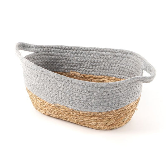 Cesta fibra y algodon gris