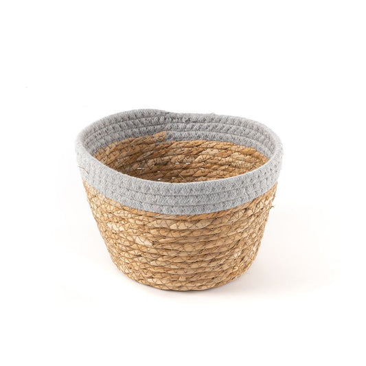 Cesta fibra y algodon s gris