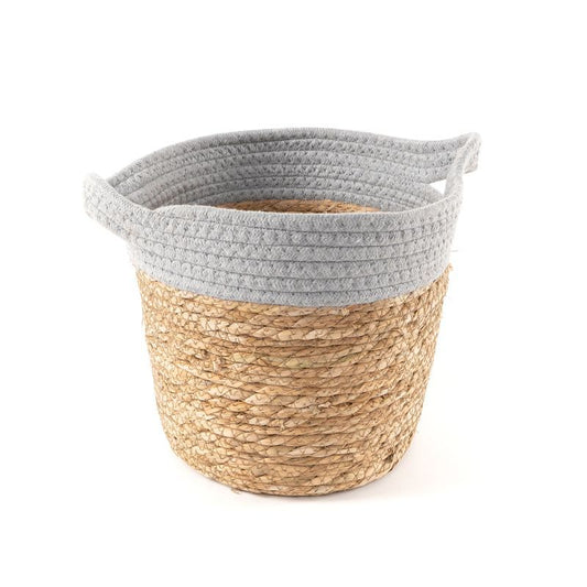 Cesto fibra y algodon s gris