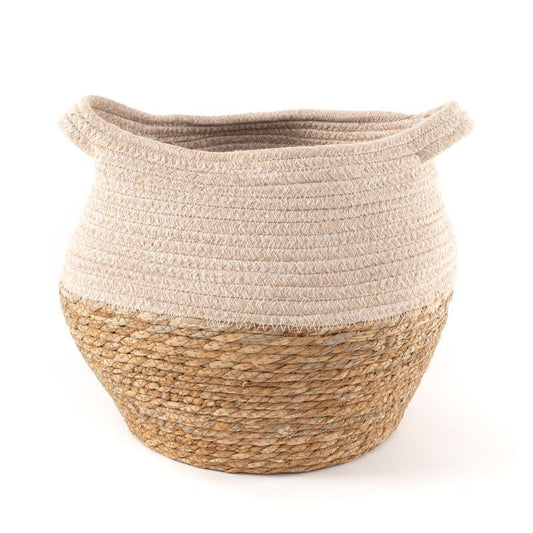 Cesto fibra y algodon natural