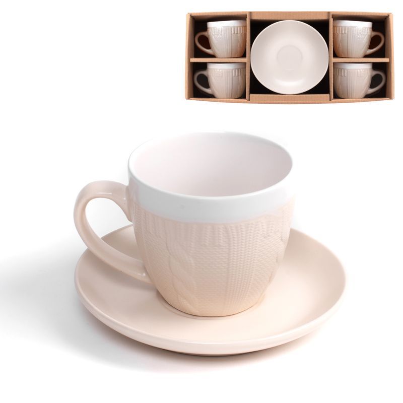Juego cafe 4 serv. 250ml lana natural