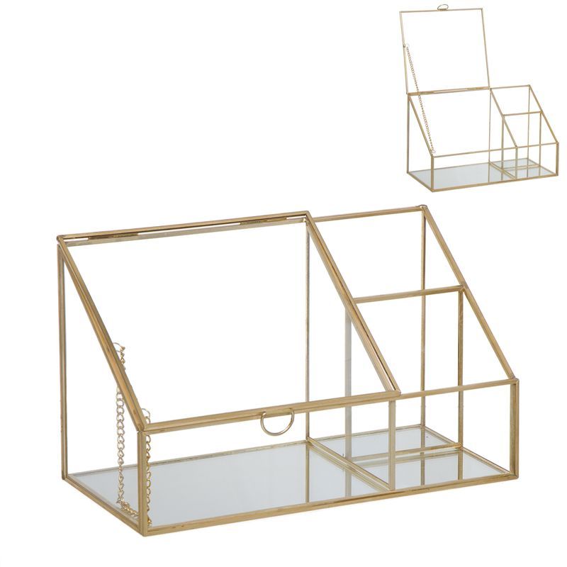 Organizador 3 dptos. Cristal oro
