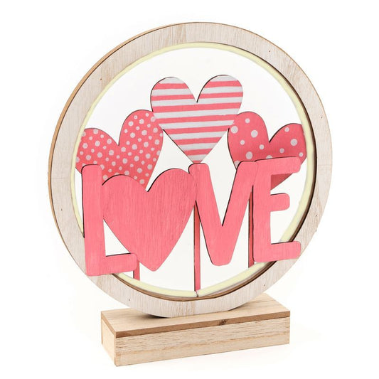 Decoracion de sobremesa con luz led love 2xaa