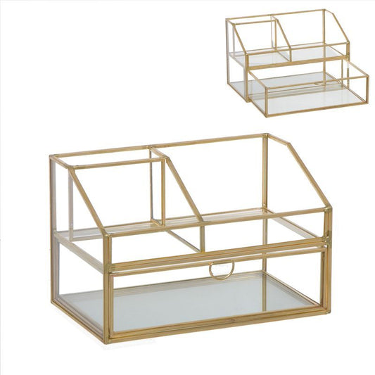 Organizador 3 dptos. 1 cajon cristal oro