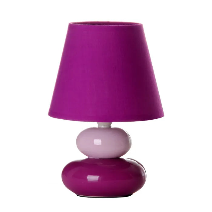 Lámpara piedras cerámica morado 15 x 15 x 22,50 cm