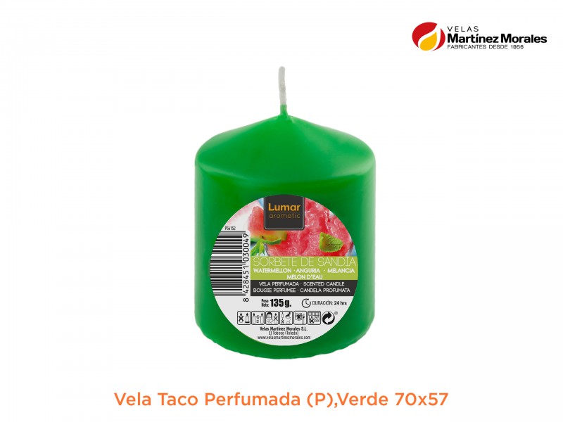 Vela taco perfumada sandia 7x5,7 cm