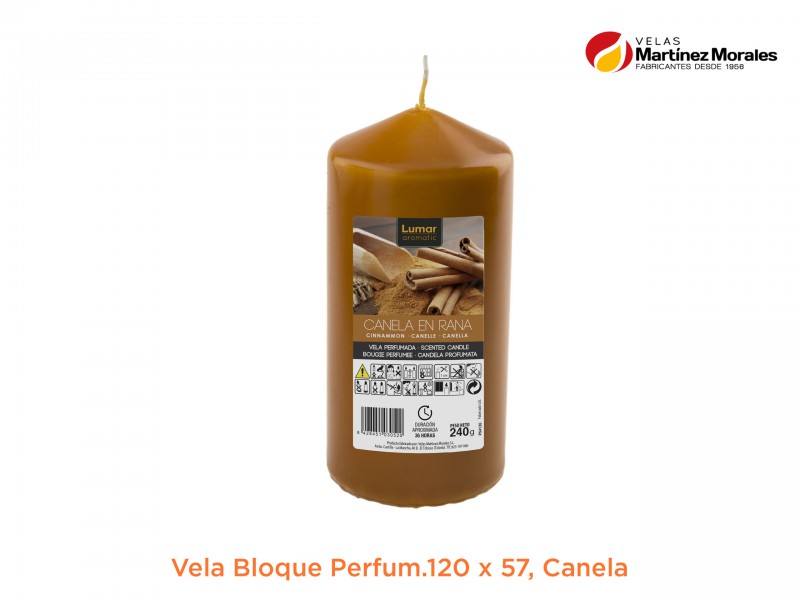 Vela bloque perfumada canela 12x5,7 cm